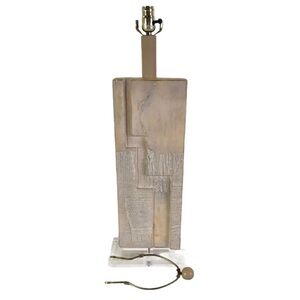 Casual Lamps of California Brutalist Modern Lucite Plinth Table Lamp 1988